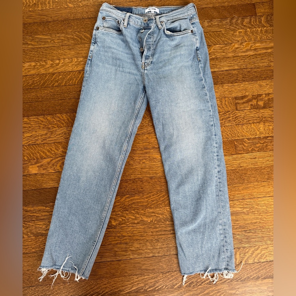 Re/Done Light Blue Straight Leg Jeans